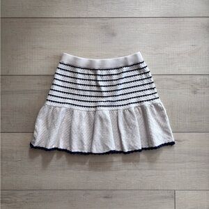 Freshman 1996 Pleated Black & White Stripe Knitted Skirt Y2K Preppy | Size M
